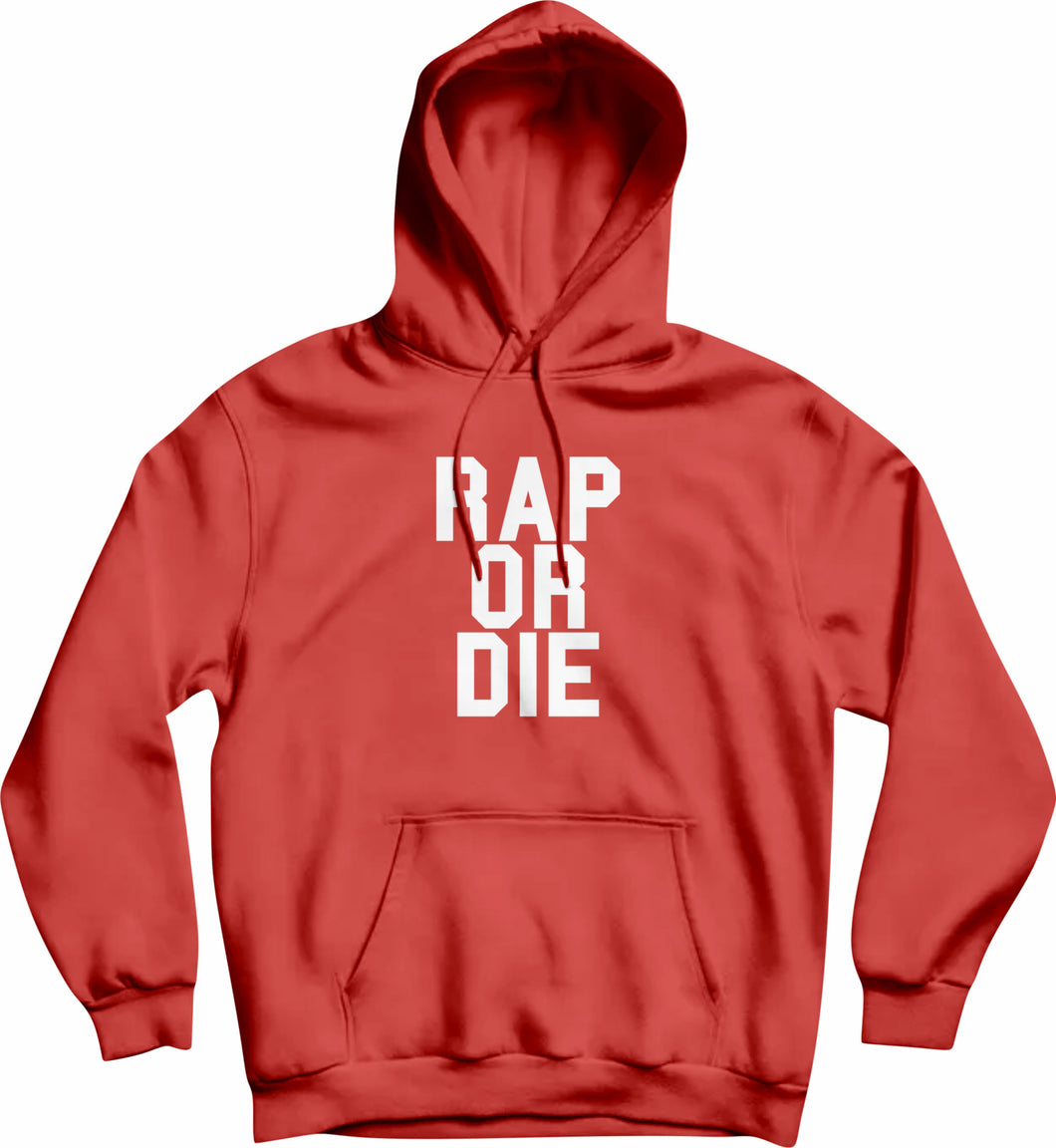 RAP OR DIE Logo Hoodie (Red/White) - God Money Mafia