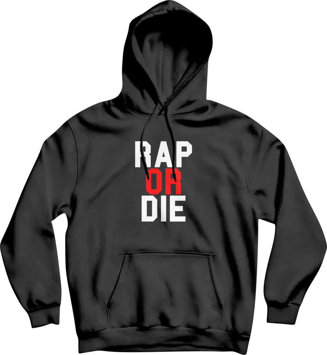 RAP OR DIE Logo Hoodie (Black, Red, white) - God Money Mafia