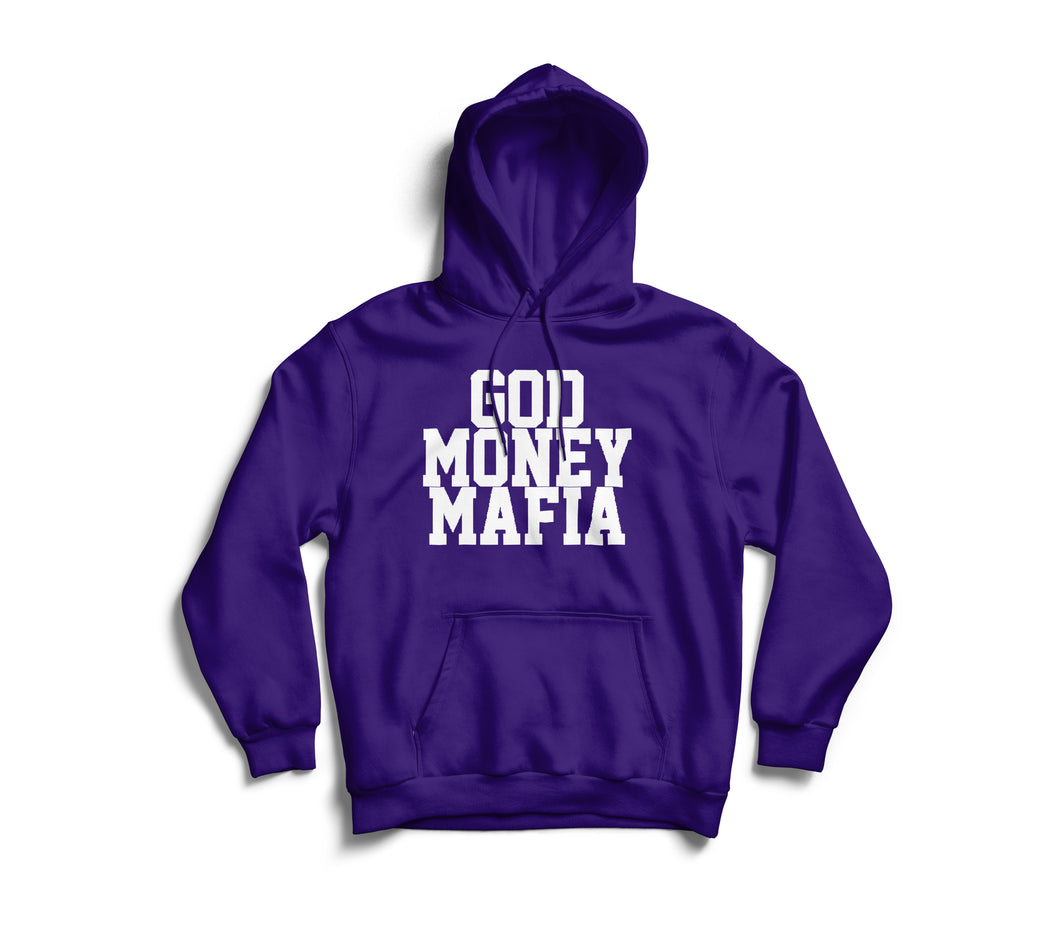 GodMoneyMafia Logo Hoodie (Purple/White) - God Money Mafia