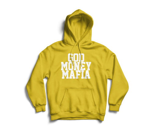 GodMoneyMafia Logo Hoodie (yellow/white) - God Money Mafia