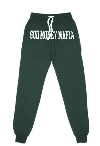 GodMoneyMafia Sweatpants (Green/White) - God Money Mafia