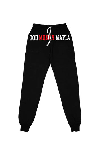 GodMoneyMafia Sweatpants (Black/Red) - God Money Mafia