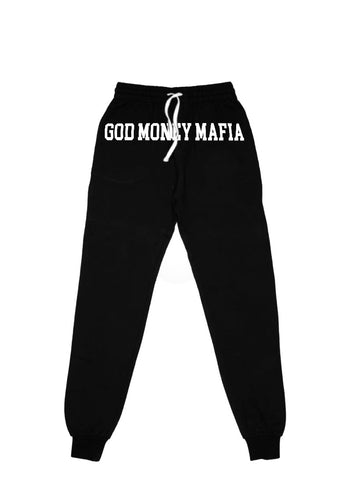 GodMoneyMafia Sweatpants (Black/White) - God Money Mafia