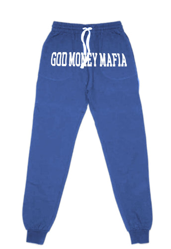 GodMoneyMafia Sweatpants (Blue/white) - God Money Mafia