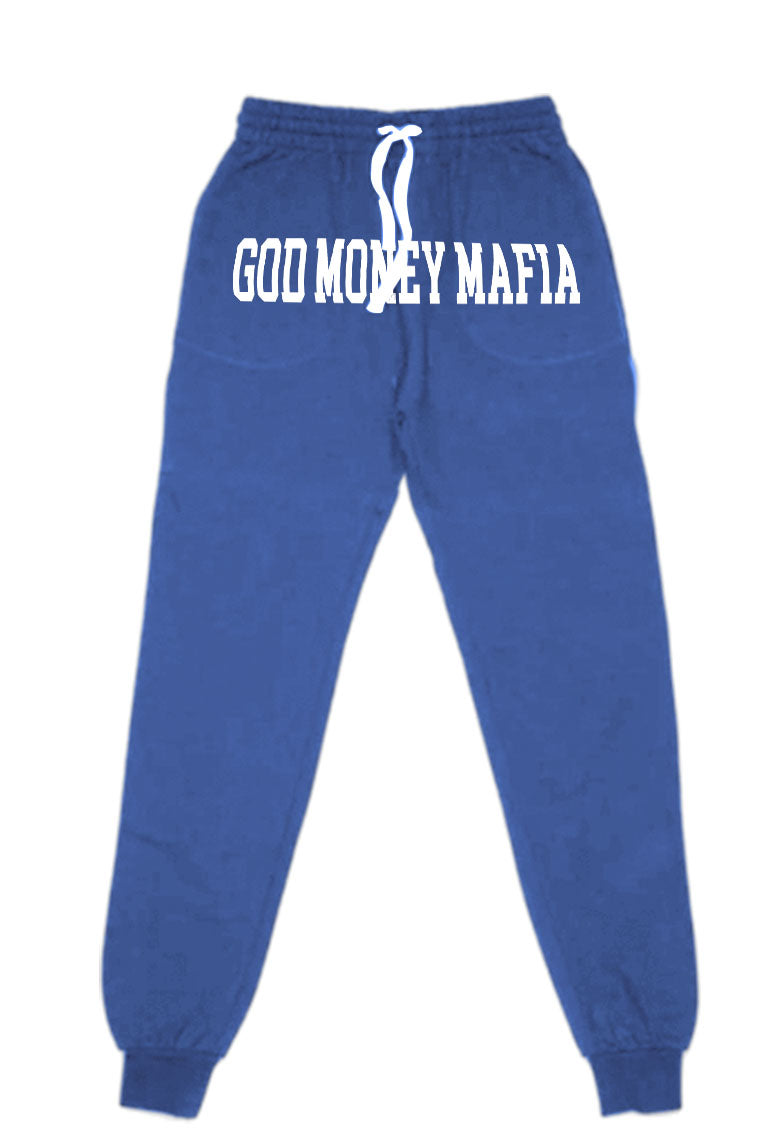 GodMoneyMafia Sweatpants (Blue/white) - God Money Mafia