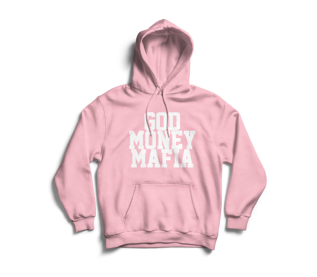 GodMoneyMafia Logo Hoodie (Pink/White) - God Money Mafia