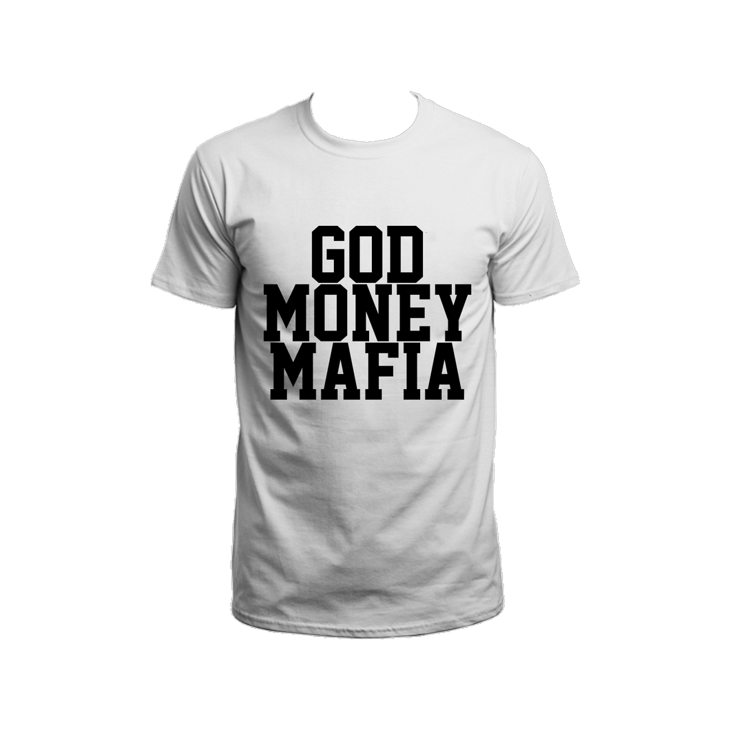 GodMoneyMafia Logo t-shirt (White/Black) - God Money Mafia